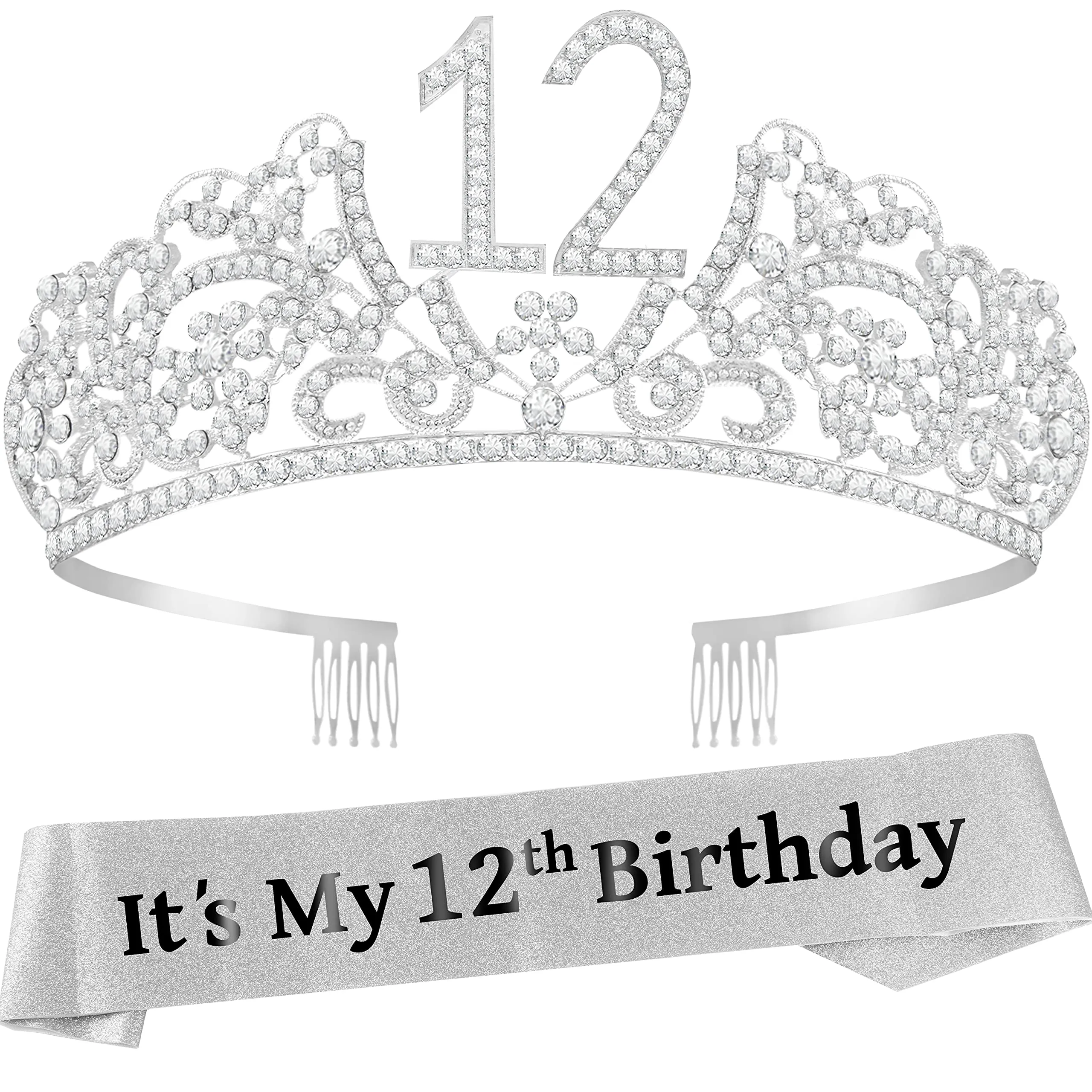 12th Birthday Gifts for Girls, 12th Birthday Tiara and Sash, 12th Birthday Decorations