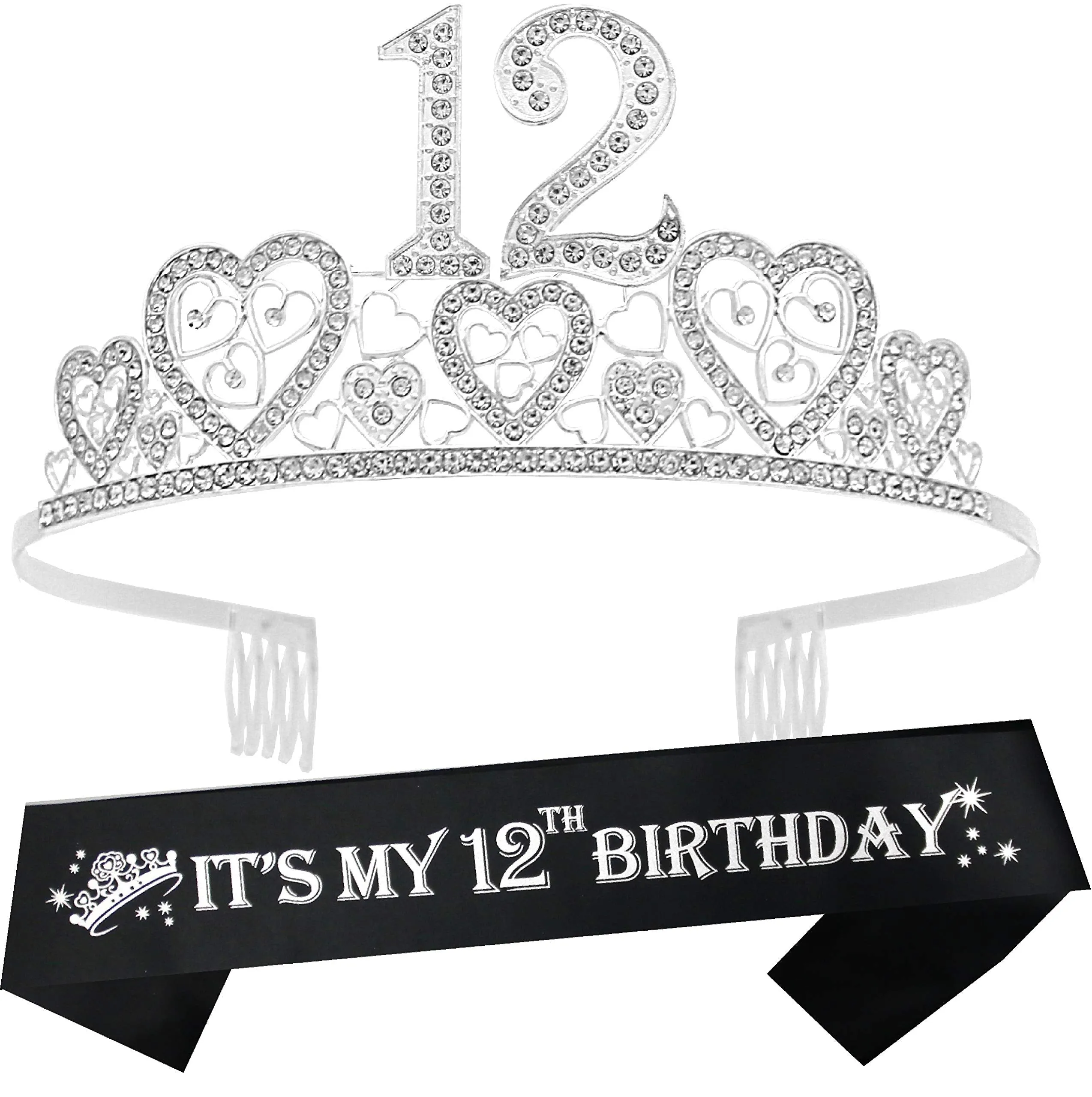 12th Birthday Gifts for Girls, 12th Birthday Tiara and Sash, 12th Birthday Decorations