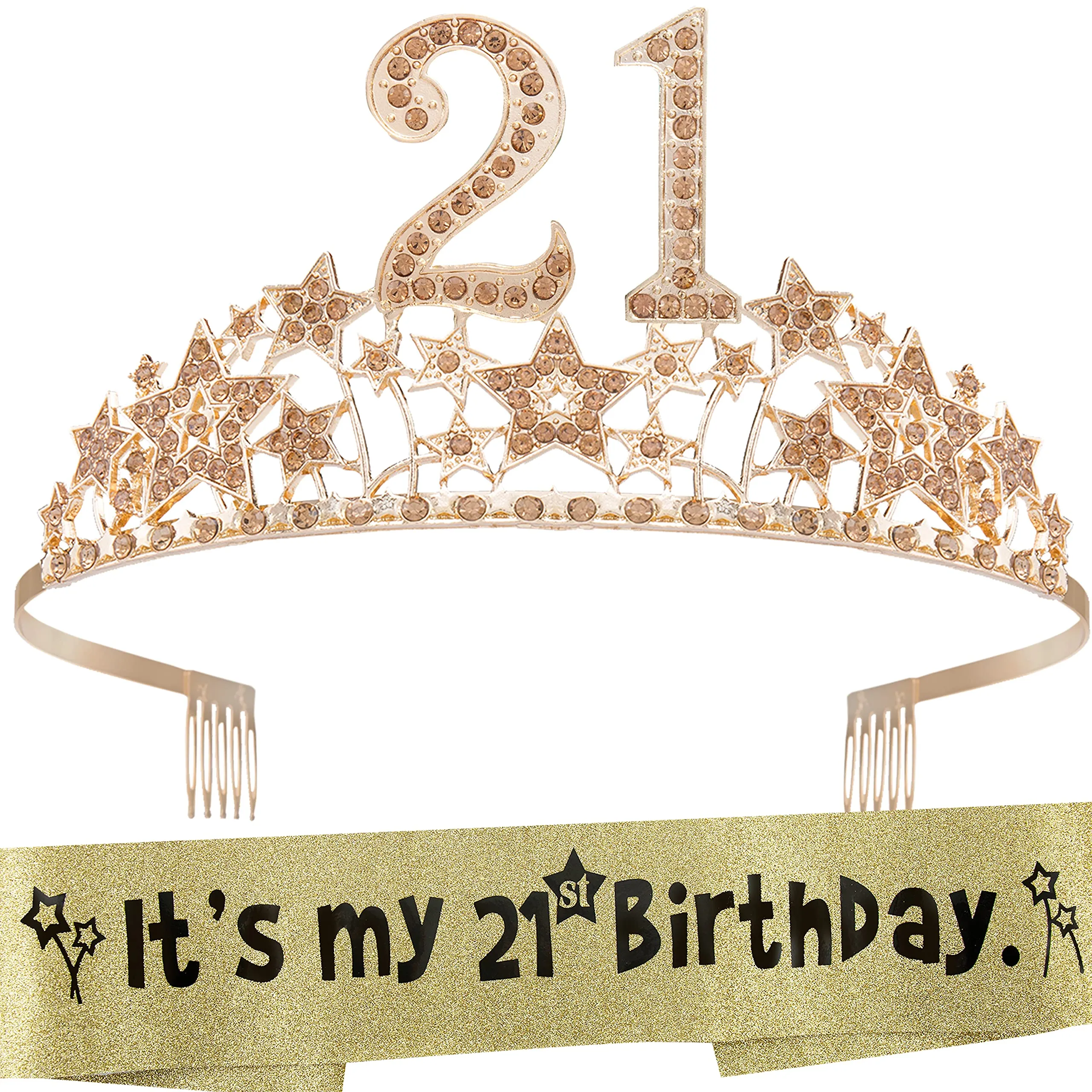 21st Birthday Gifts for Girls, 21st Birthday Tiara and Sash, 21st Birthday Decorations