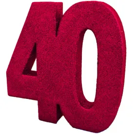 40th Red Glitter Table Decorations