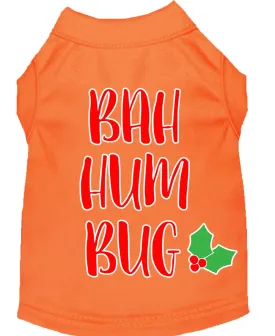 Bah Humbug Screen Print Dog Shirt Orange Xs