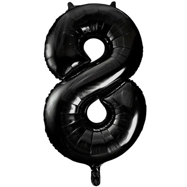 Black 8 Large Shape Number Balloon