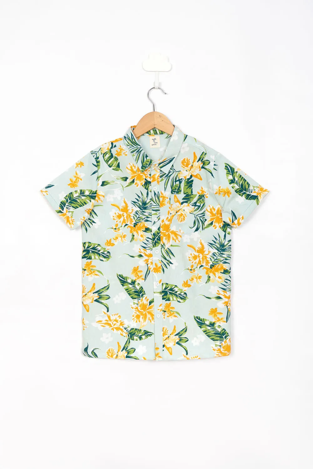 Blue Hawaiin Print Shirt