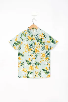 Blue Hawaiin Print Shirt