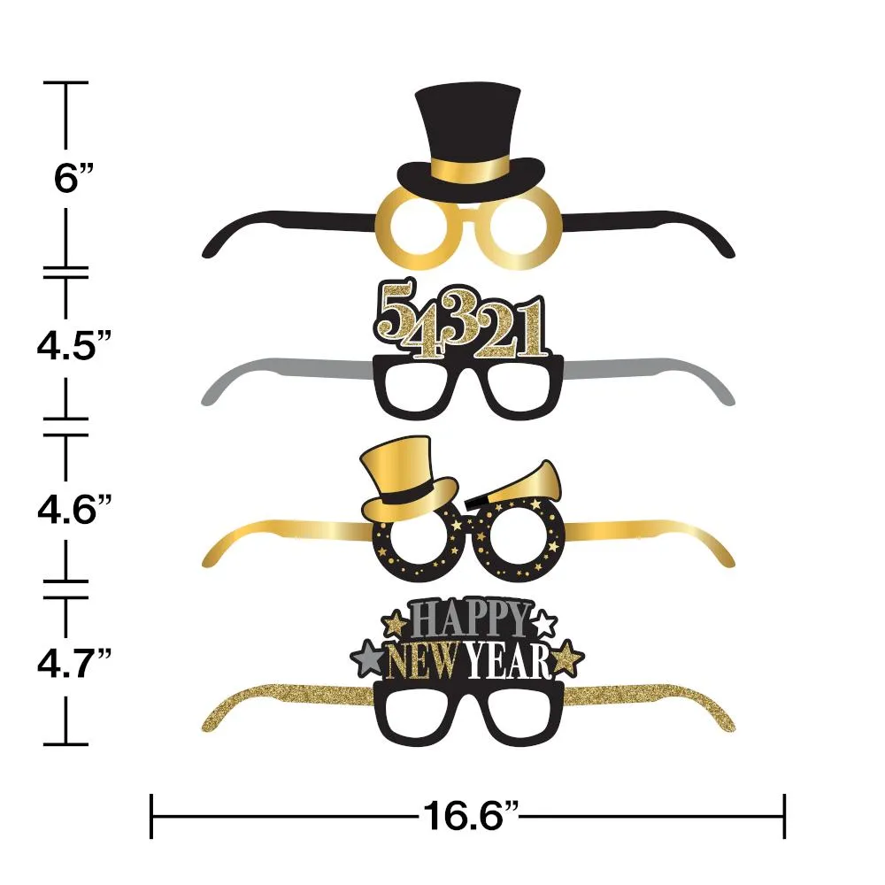 Bulk New Year Deluxe Paper Eyeglasses (24 per Case)