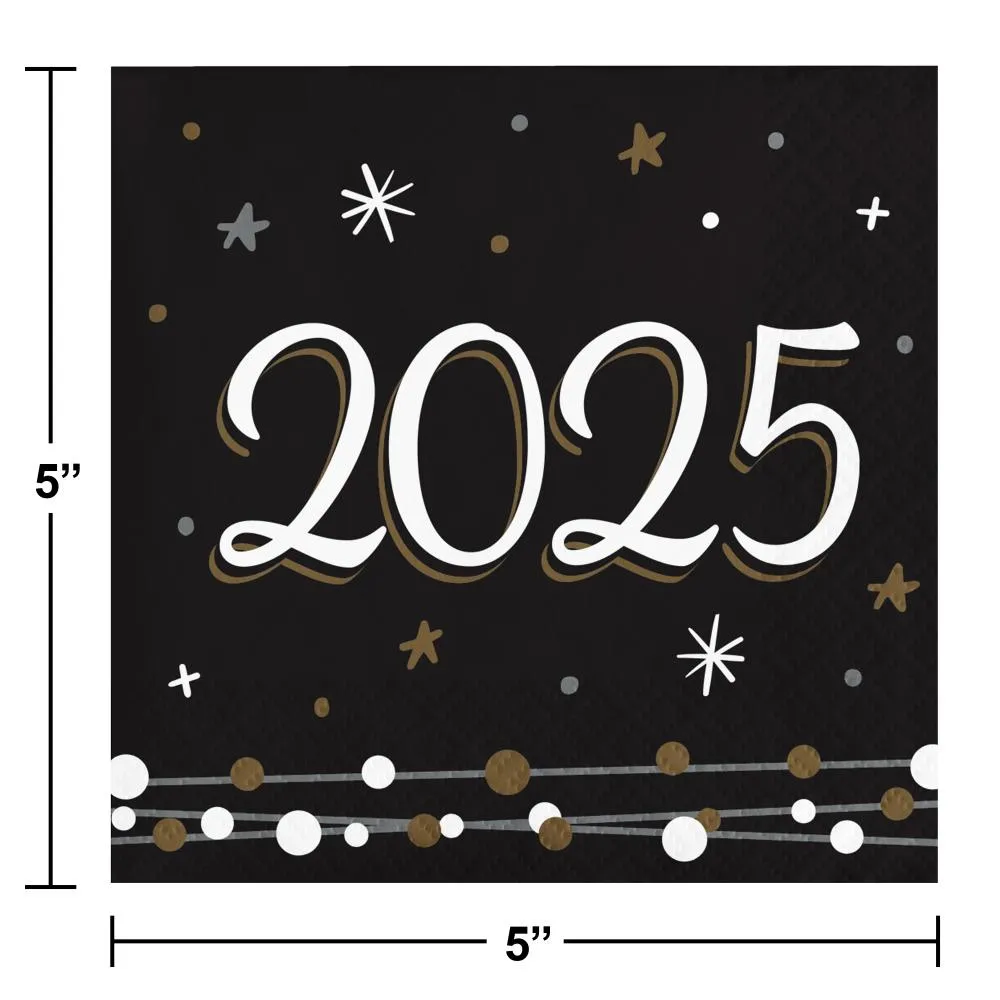 Bulk New Years Shimmer Paper Beverage Napkin (Case of 192)