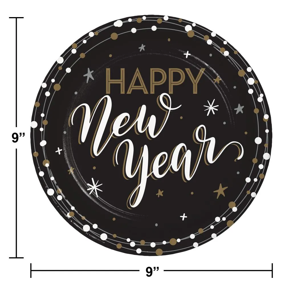 Bulk New Years Shimmer Paper Dinner Plate (Case of 96)