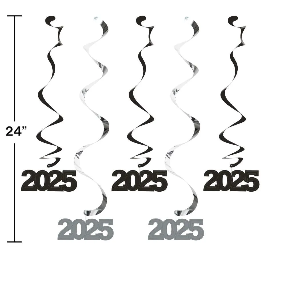 Bulk "2025" Dizzy Danglers Black/Silver (Case of 60)