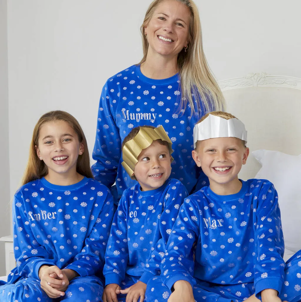 Children's Personalised Christmas Snowflake Pyjamas