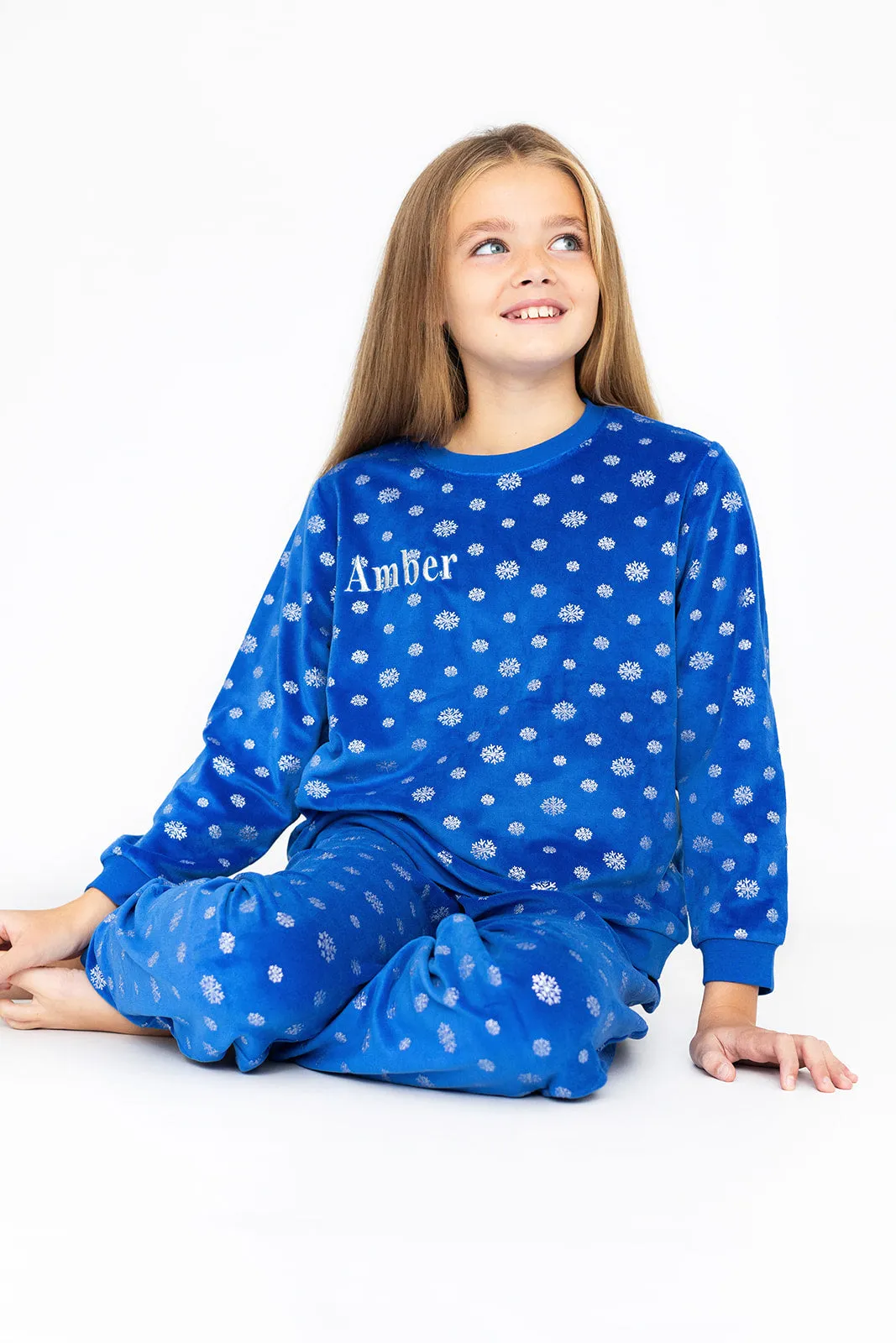 Children's Personalised Christmas Snowflake Pyjamas