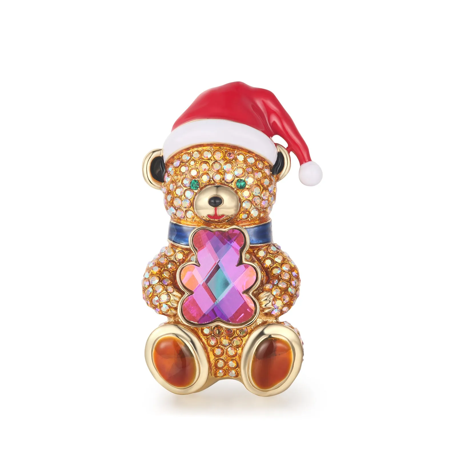 Christmas Teddy Bear Brooch