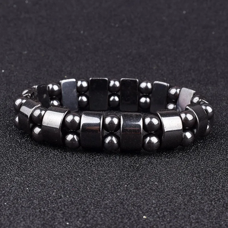 Classical Wave Hematite Energy Bracelets Men Nature High Polish Hematite Magnetic Bracelets for Women New Fashion Energy Jewelry