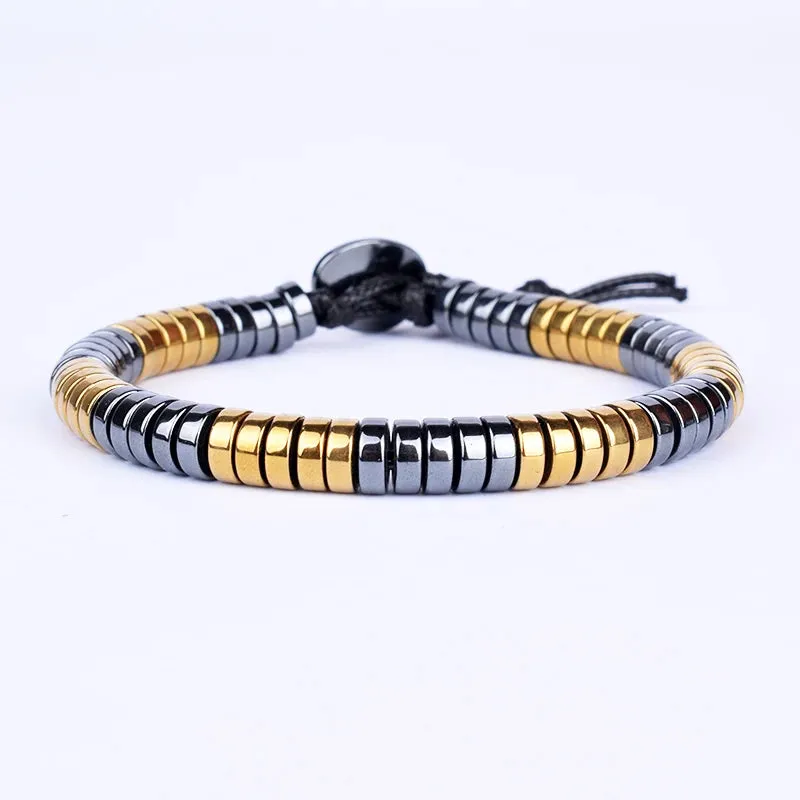 Classical Wave Hematite Energy Bracelets Men Nature High Polish Hematite Magnetic Bracelets for Women New Fashion Energy Jewelry