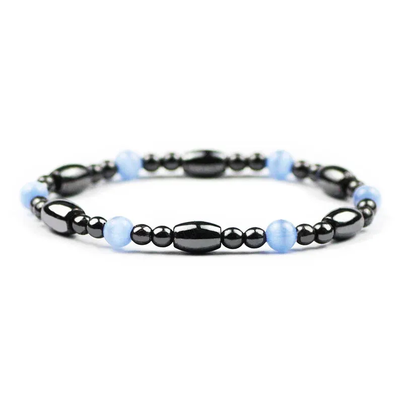 Classical Wave Hematite Energy Bracelets Men Nature High Polish Hematite Magnetic Bracelets for Women New Fashion Energy Jewelry