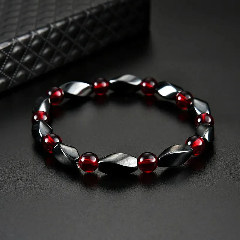 Classical Wave Hematite Energy Bracelets Men Nature High Polish Hematite Magnetic Bracelets for Women New Fashion Energy Jewelry