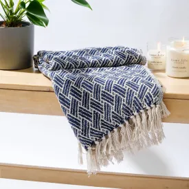 Cotton Bay Big Weave Throw - Navy