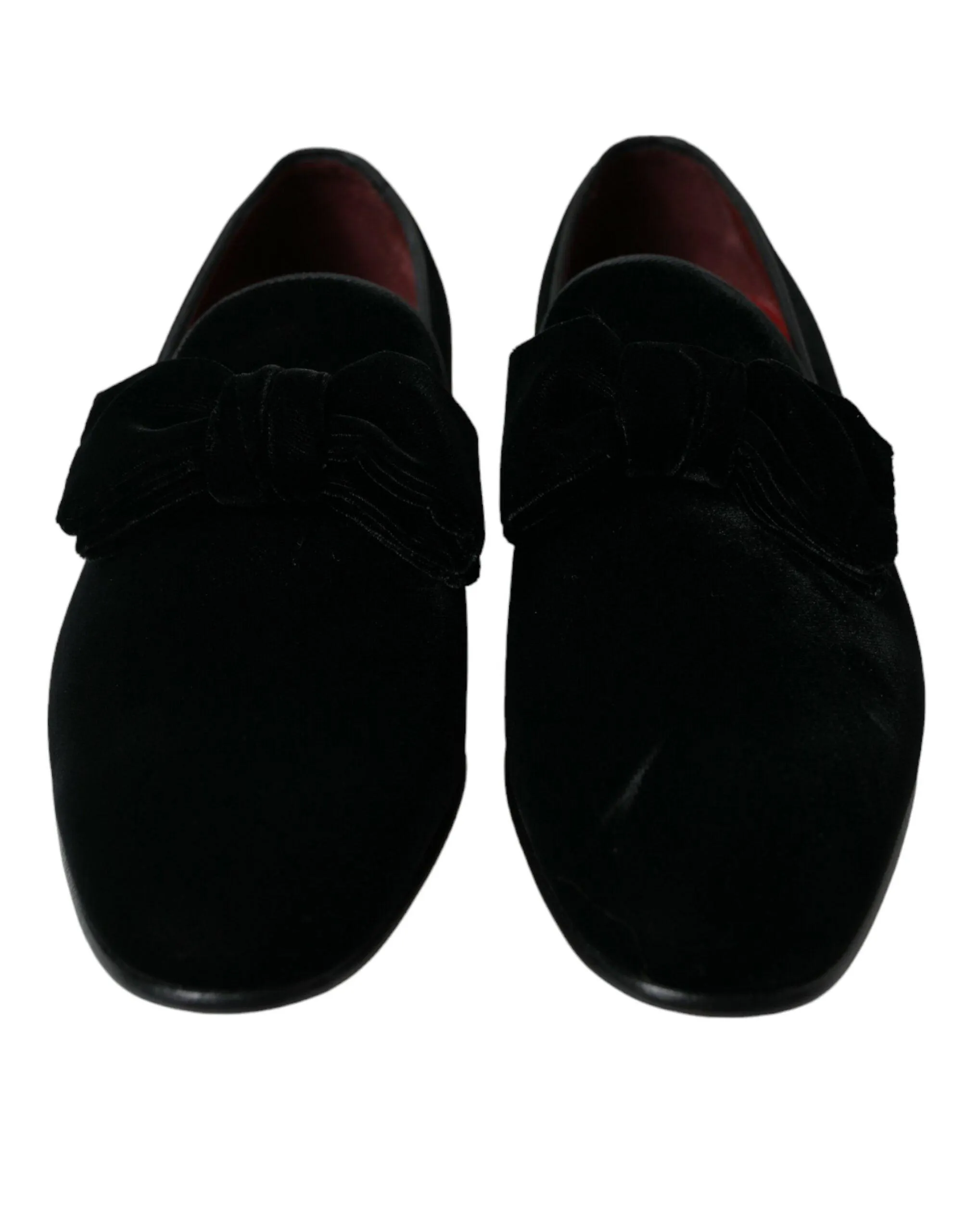 Dolce & Gabbana Black Velvet Loafers Formal Dress Shoes