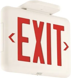 Dual-Lite Led Exit Sign Ac Only Red Letters White Damp Location Listed