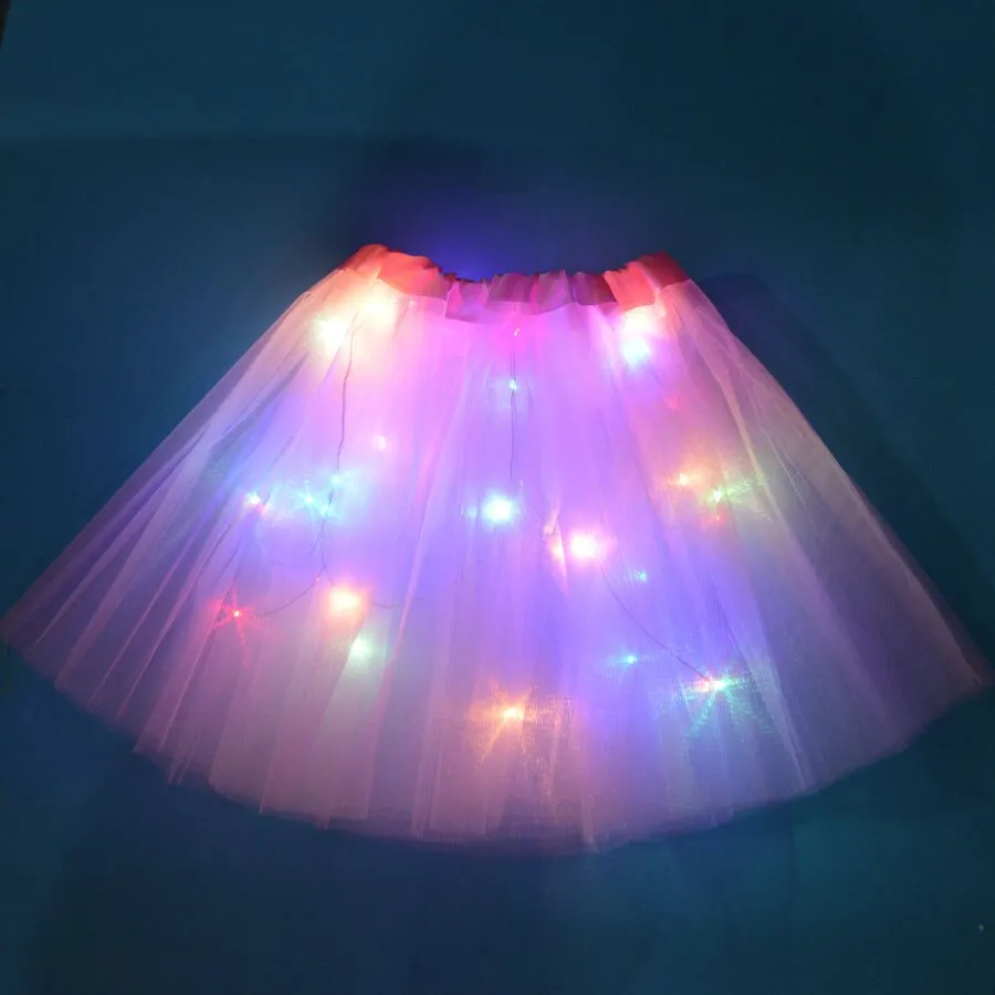 FancyDressWale Unicorn Pink Tutu LED Skirt and Top Birthday Dress for Girls-A4