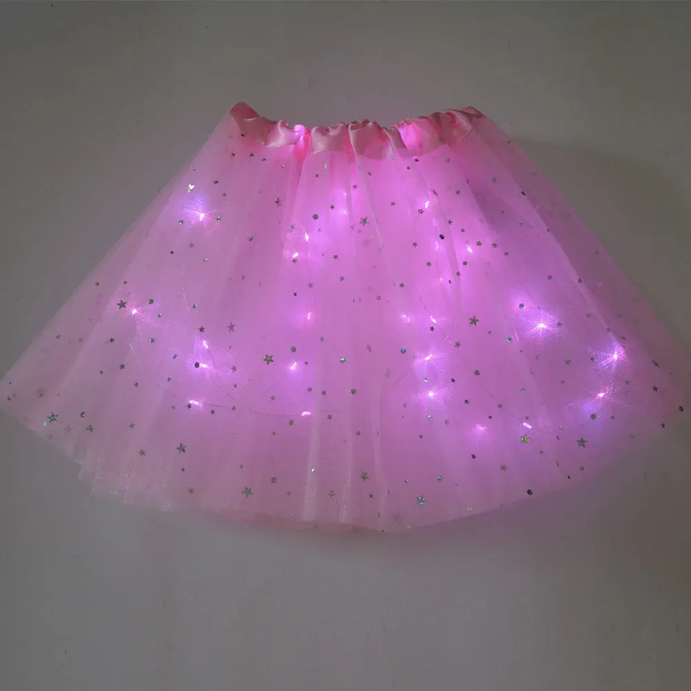 FancyDressWale Unicorn Pink Tutu LED Skirt and Top Birthday Dress for Girls-A4