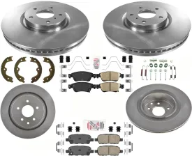 Front & Rear 330mm Disc Brake Rotors Ceramic Brake Pads for Infiniti Q60 14-15