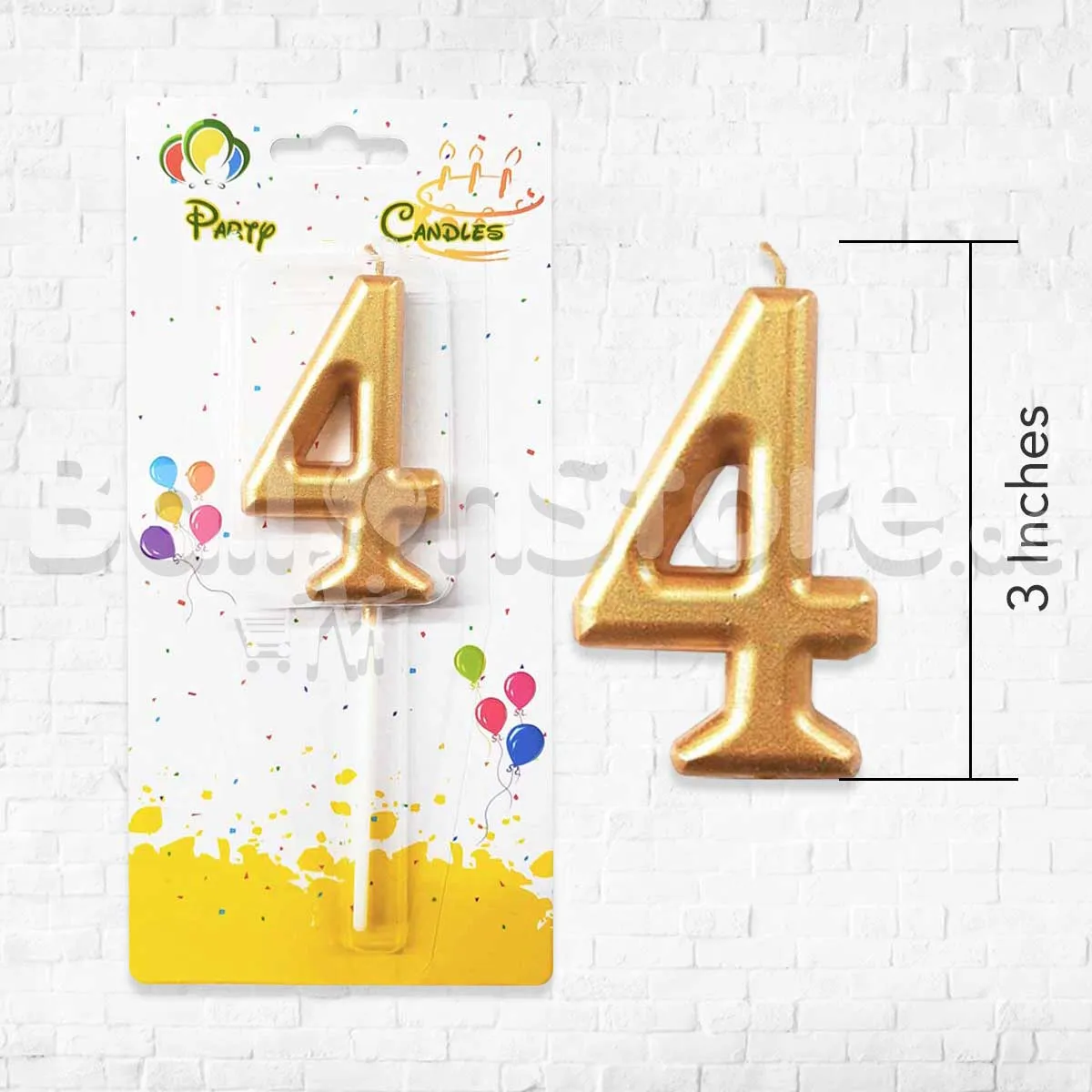 Golden Number Party Candles - PLEASE SELECT NUMBER