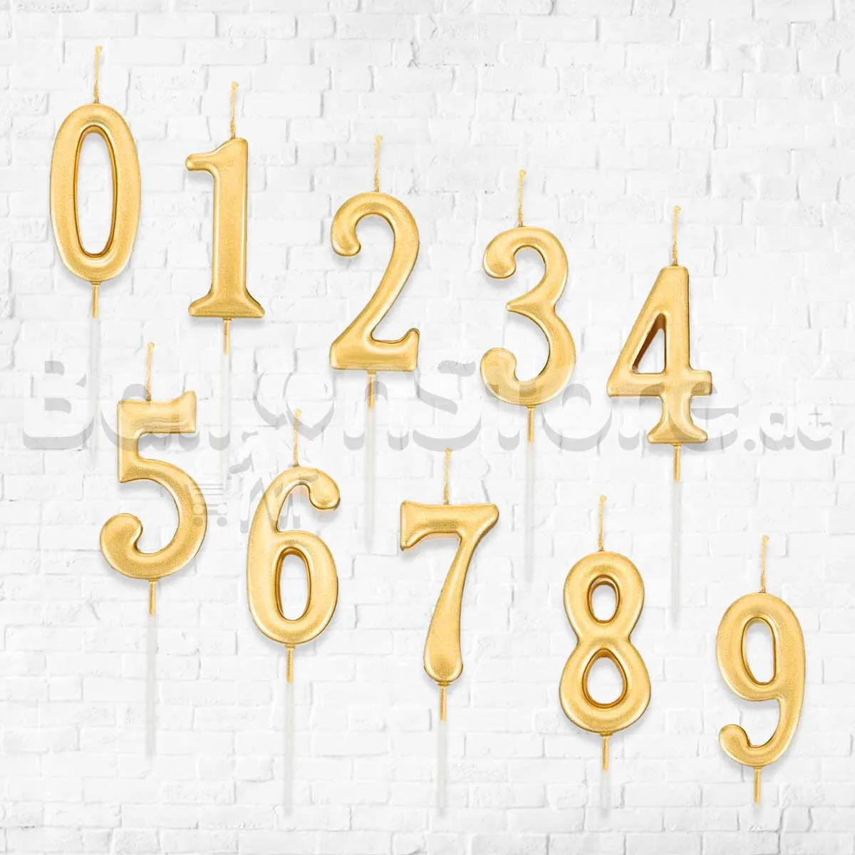 Golden Number Party Candles - PLEASE SELECT NUMBER