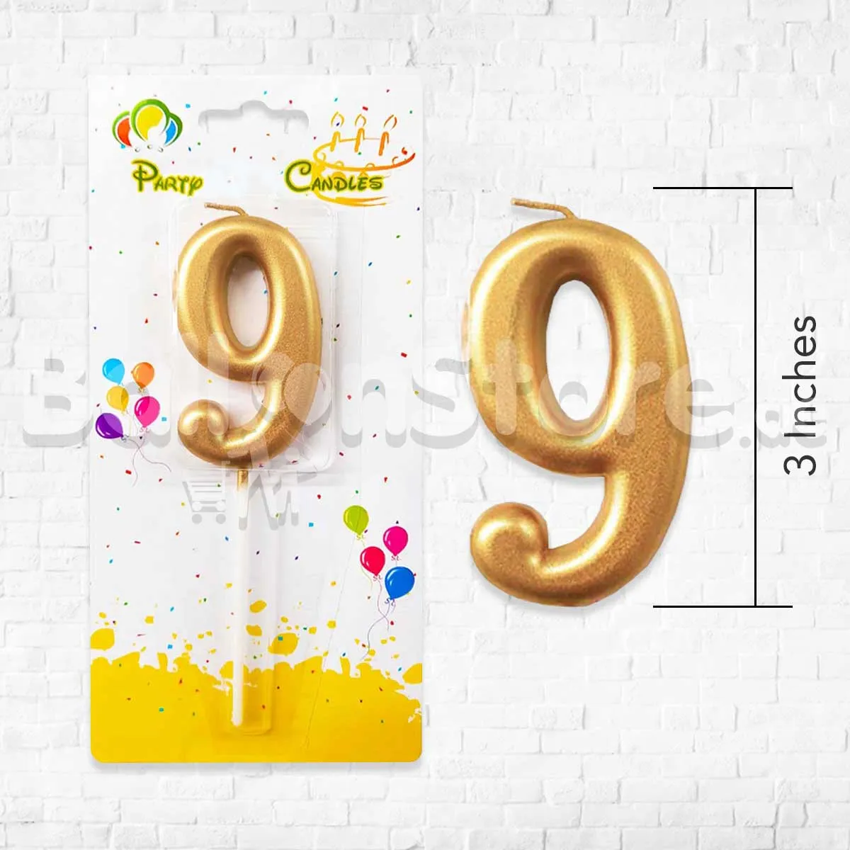 Golden Number Party Candles - PLEASE SELECT NUMBER