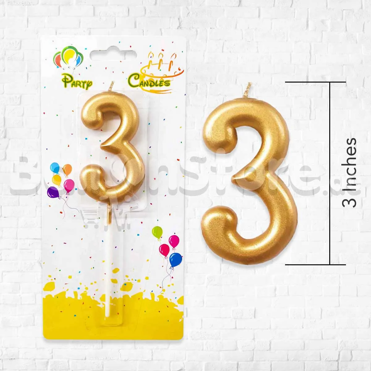 Golden Number Party Candles - PLEASE SELECT NUMBER