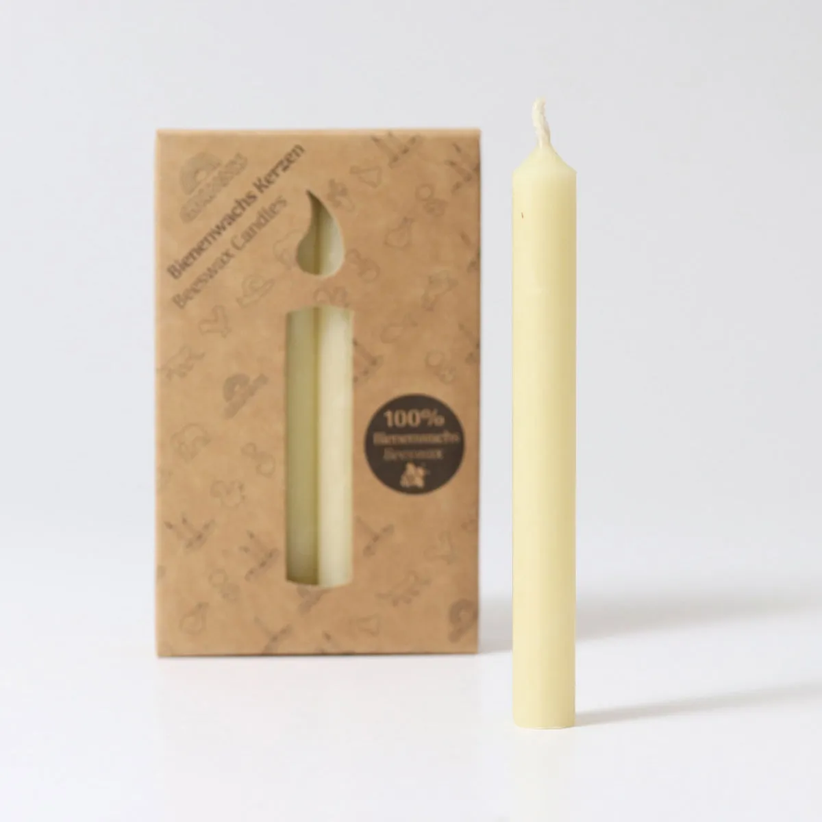 Grimm's Cream 100% Beeswax Candles - 12