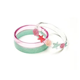 Lilies & Roses 3pc Bangle Set - Seashells Pearlized