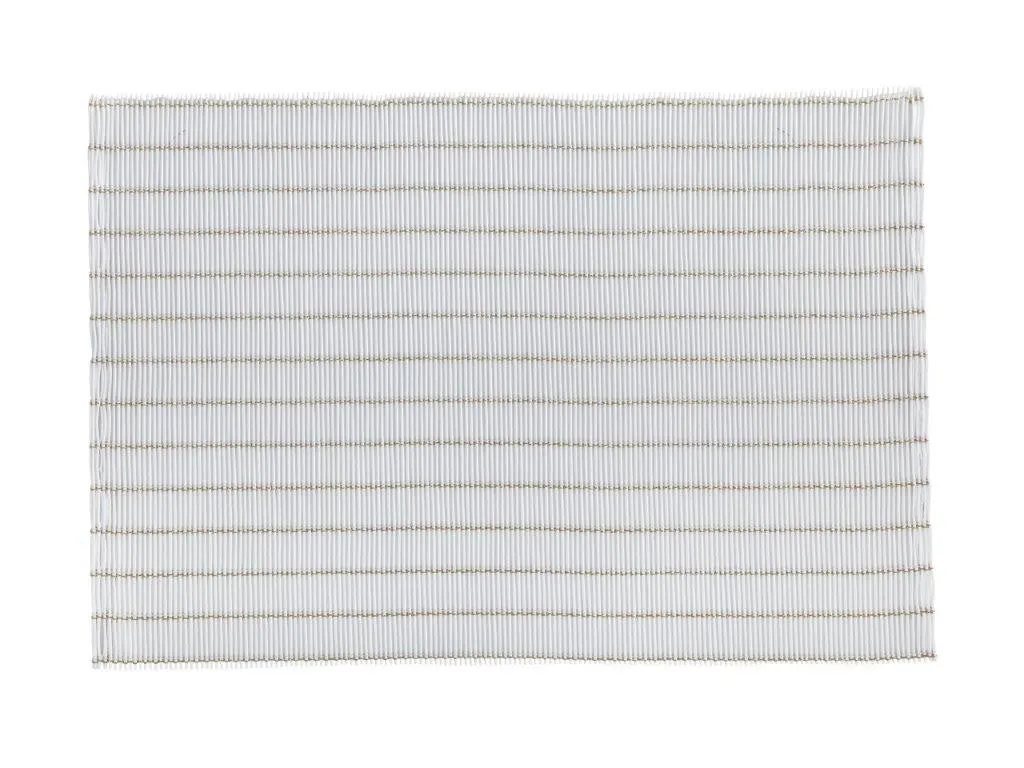 Maxwell & Williams Table Accents Lurex Bamboo weave Placemat 45x30cm - White W/Gld