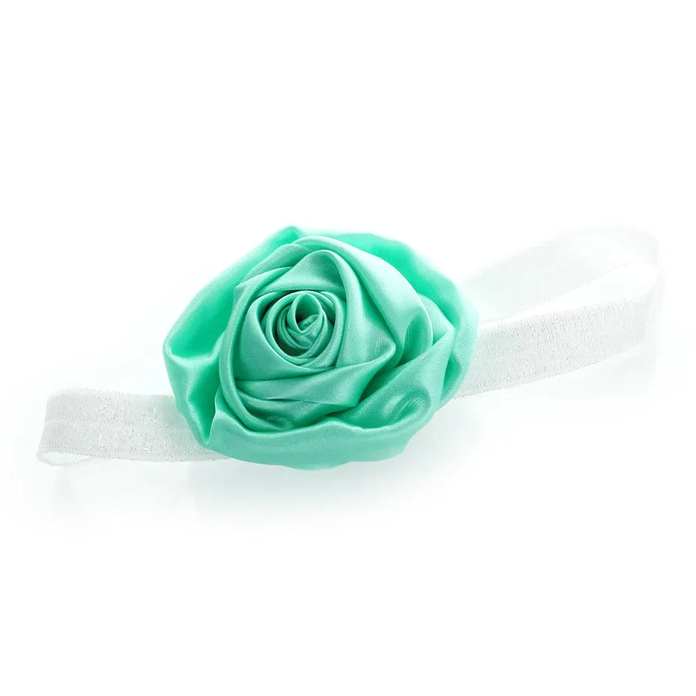 My Lello Toddler/Girl Satin Flower Sparkle Headband