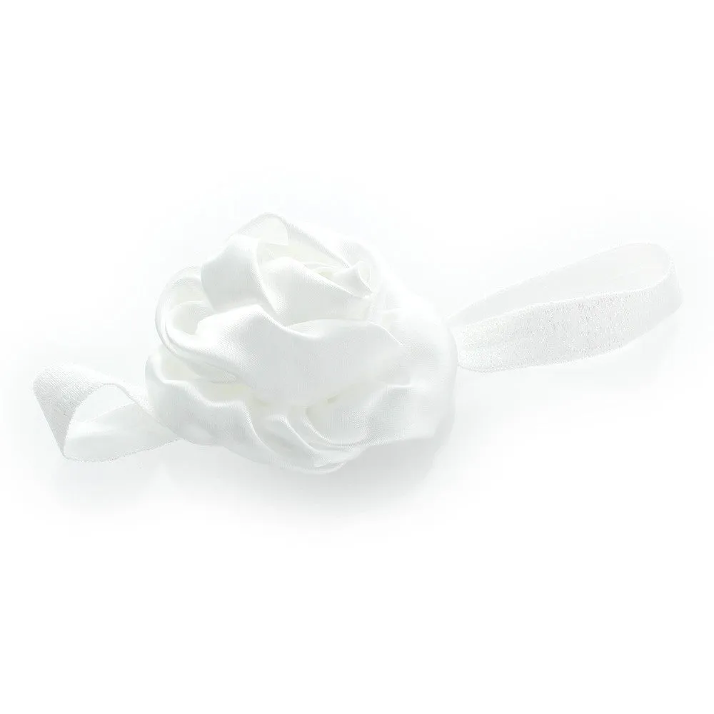 My Lello Toddler/Girl Satin Flower Sparkle Headband