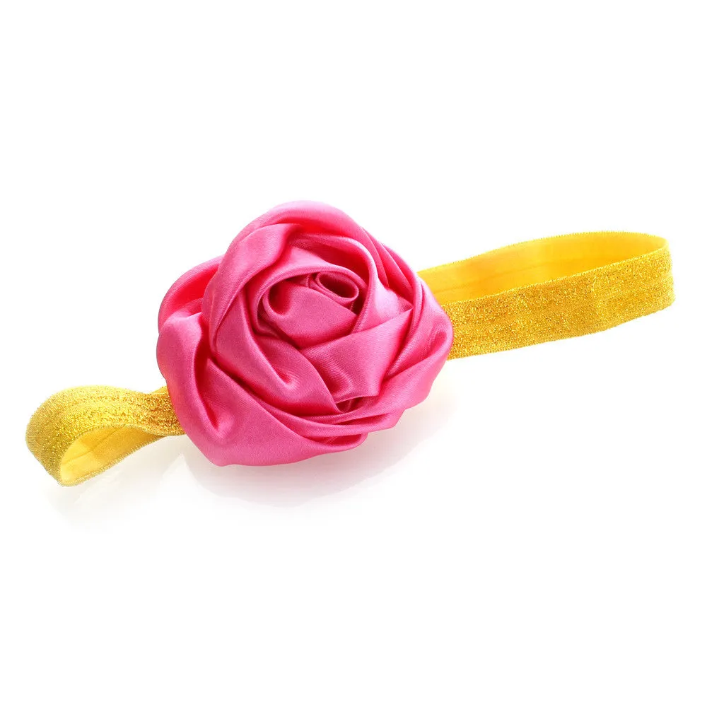 My Lello Toddler/Girl Satin Flower Sparkle Headband