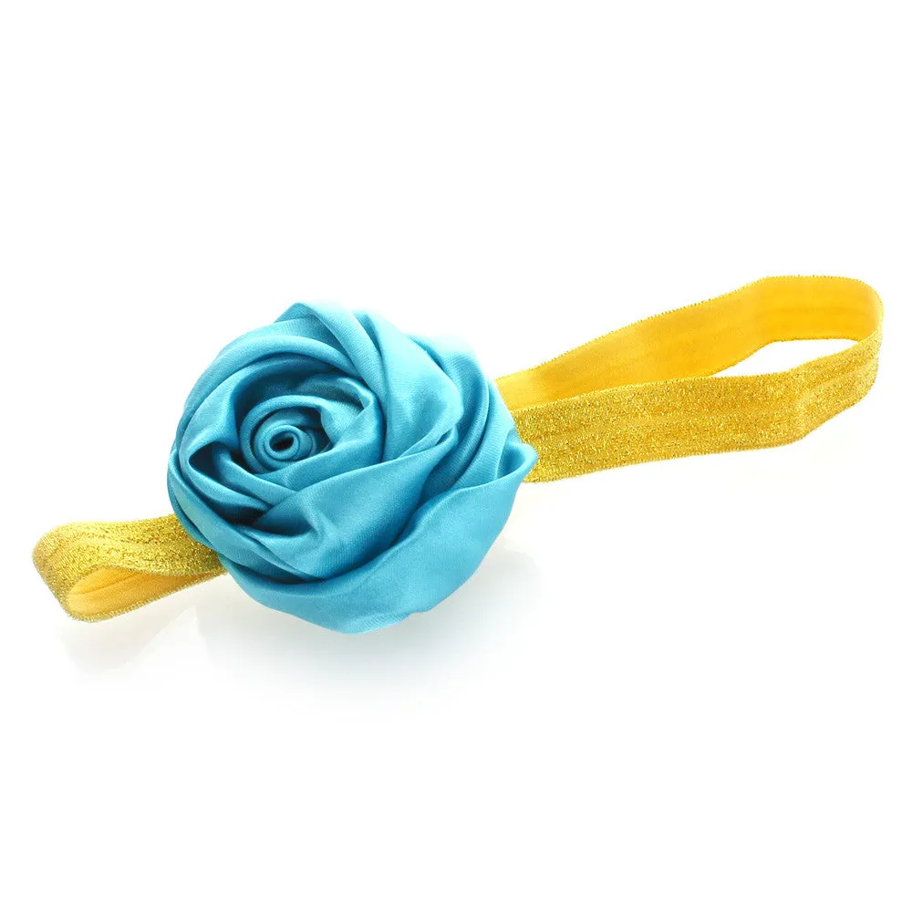 My Lello Toddler/Girl Satin Flower Sparkle Headband