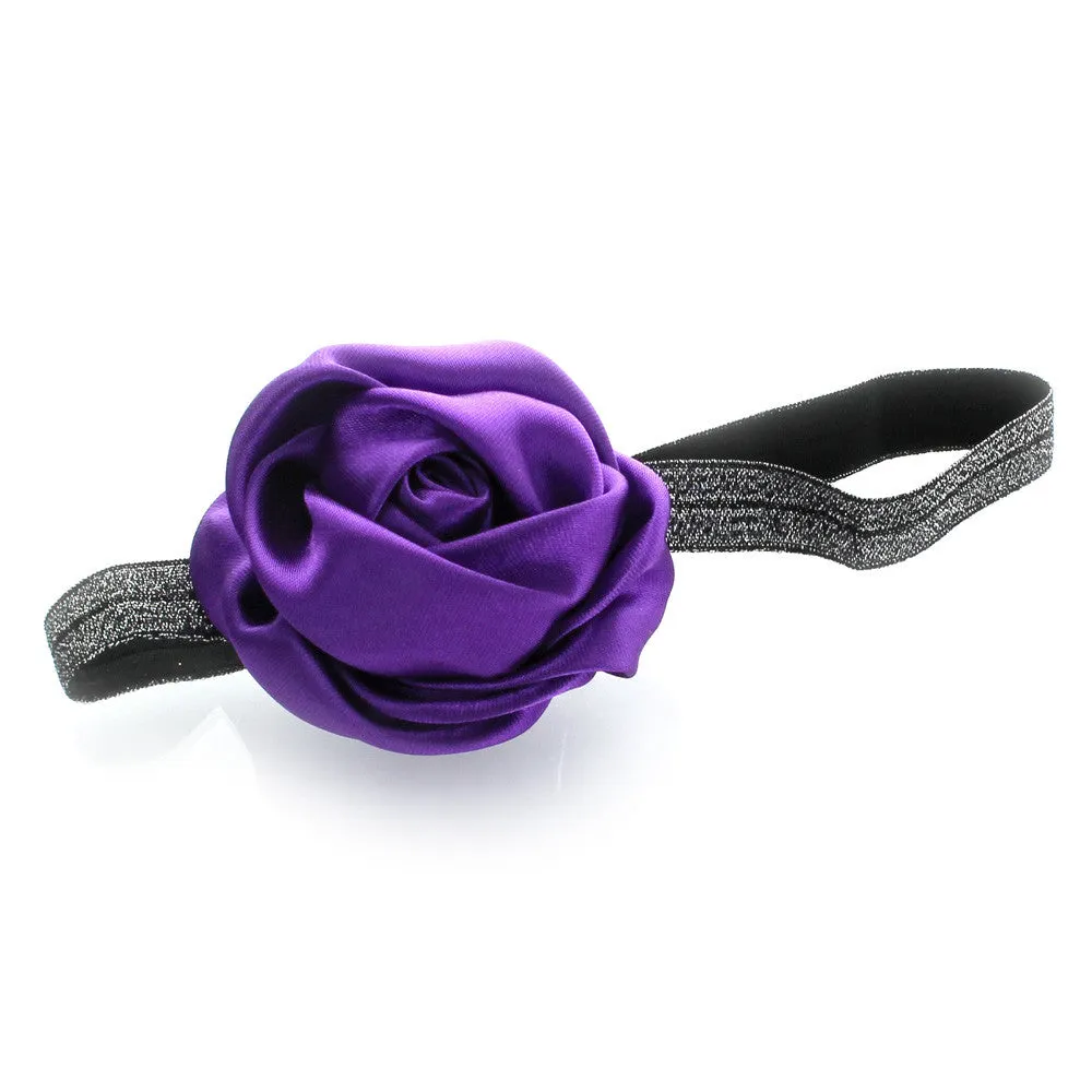 My Lello Toddler/Girl Satin Flower Sparkle Headband