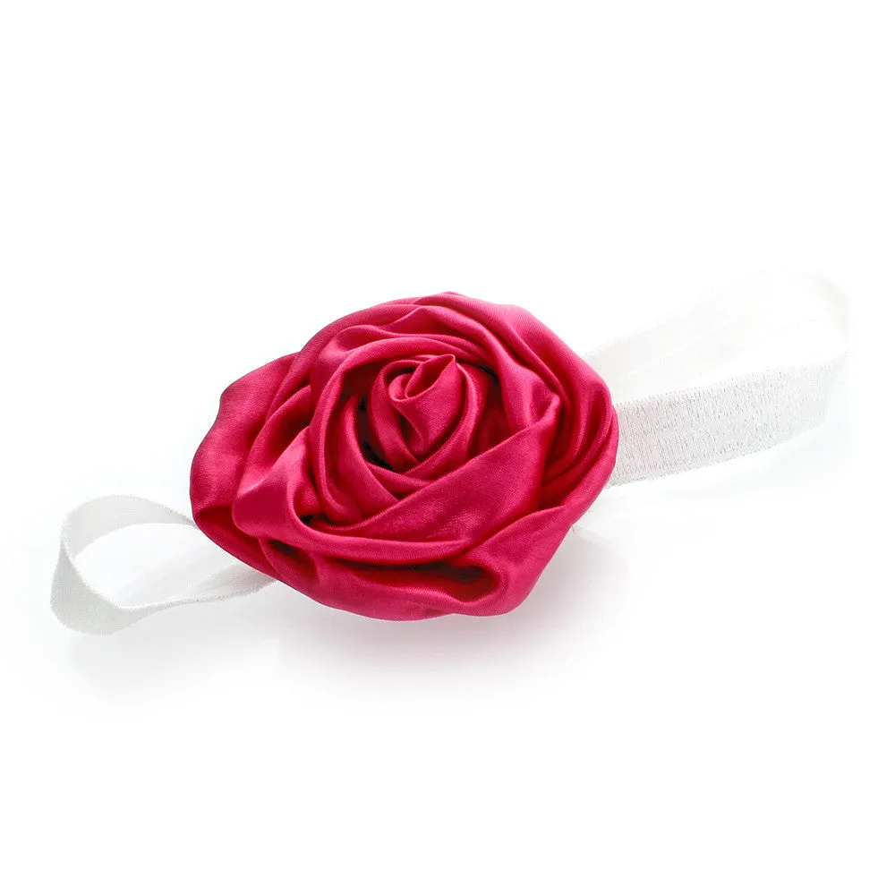 My Lello Toddler/Girl Satin Flower Sparkle Headband