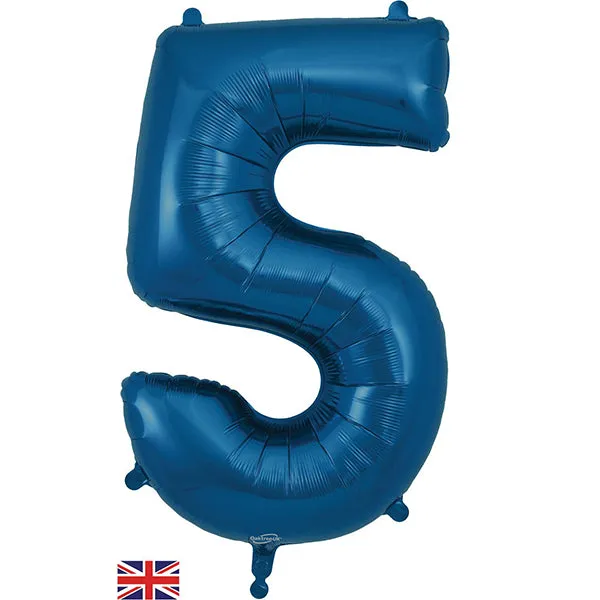 Navy Blue 5 Large Shape Number Balloon