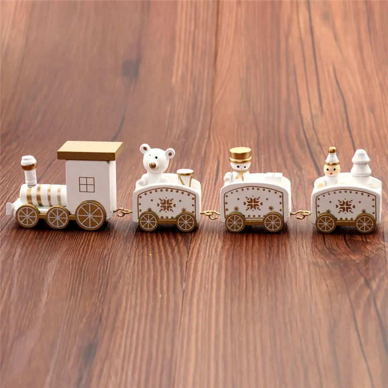 New Christmas Train Painted Wood Christmas Decoration