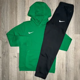 Nike Park Hoodie & Joggers Set - Green / Black (Junior)