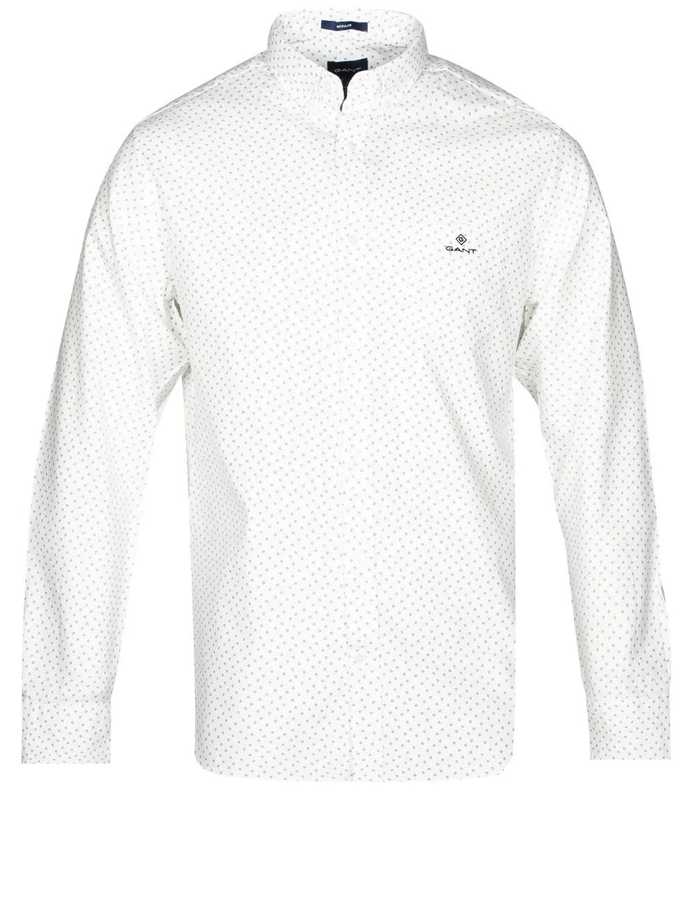 Regular Fit Micro Print Oxford Button-down Shirt White