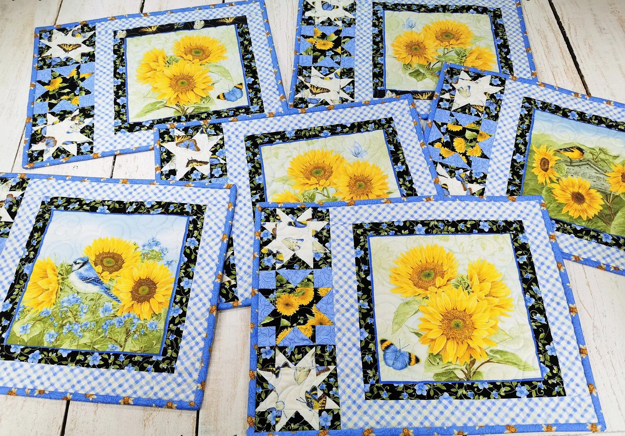 Six Quilted Placemats