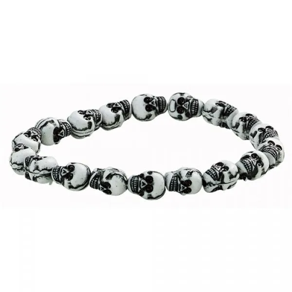 Skull Bead Stretch Bracelet