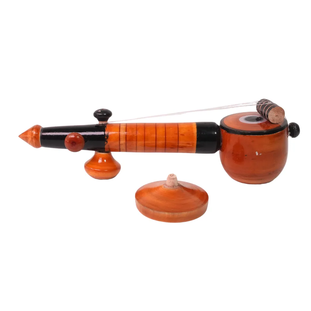 Small Wooden Veena Home Decor Showpiece