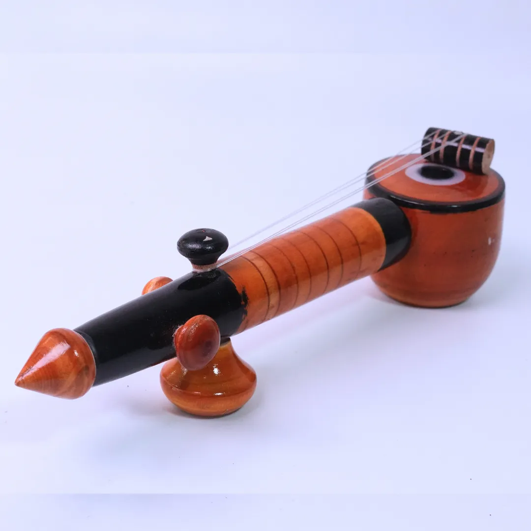 Small Wooden Veena Home Decor Showpiece