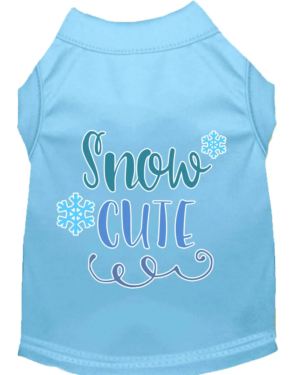 Snow Cute Screen Print Dog Shirt Baby Blue Xxl