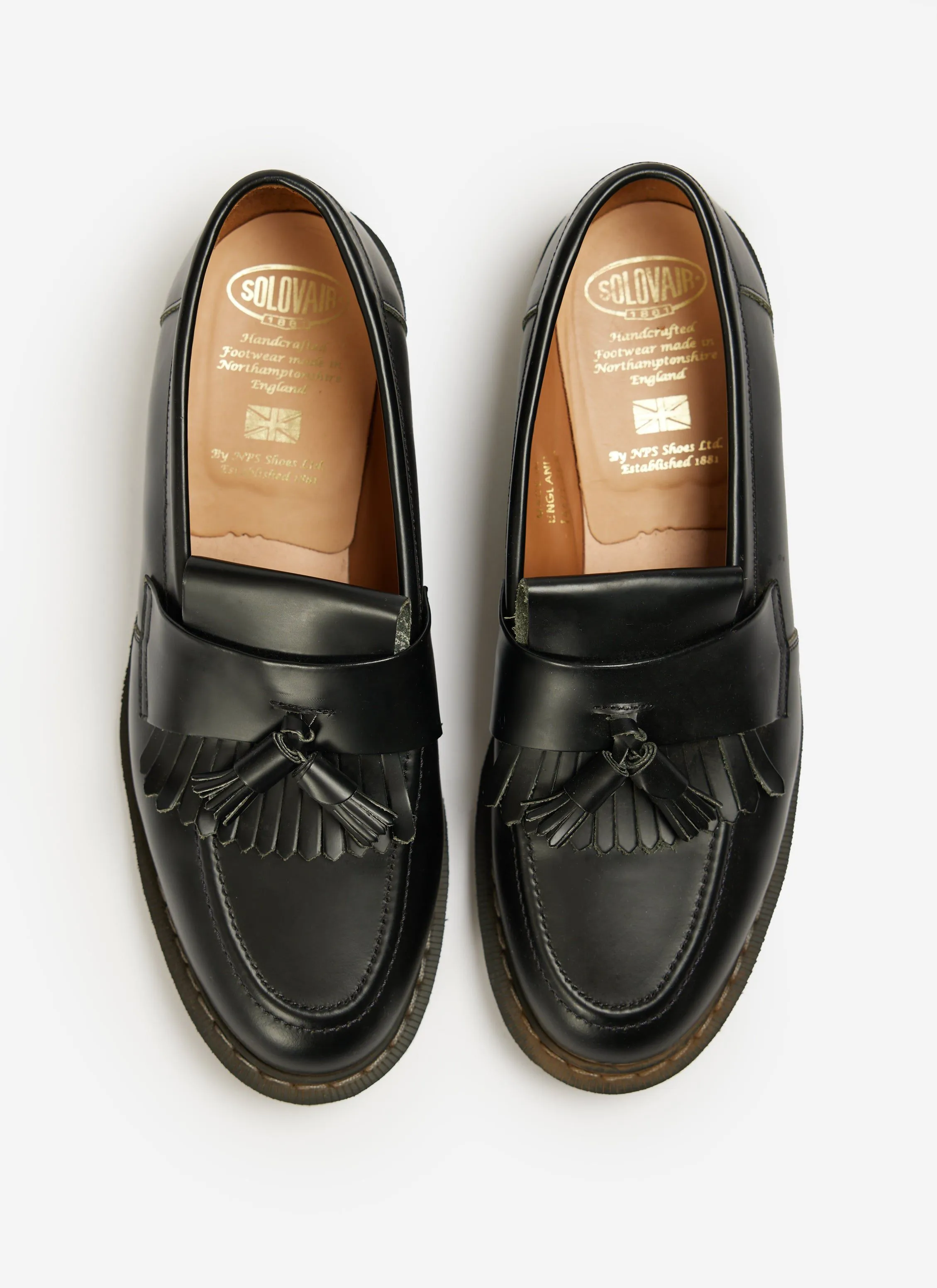 Solovair | Hi-Shine Tassle Loafer | Black