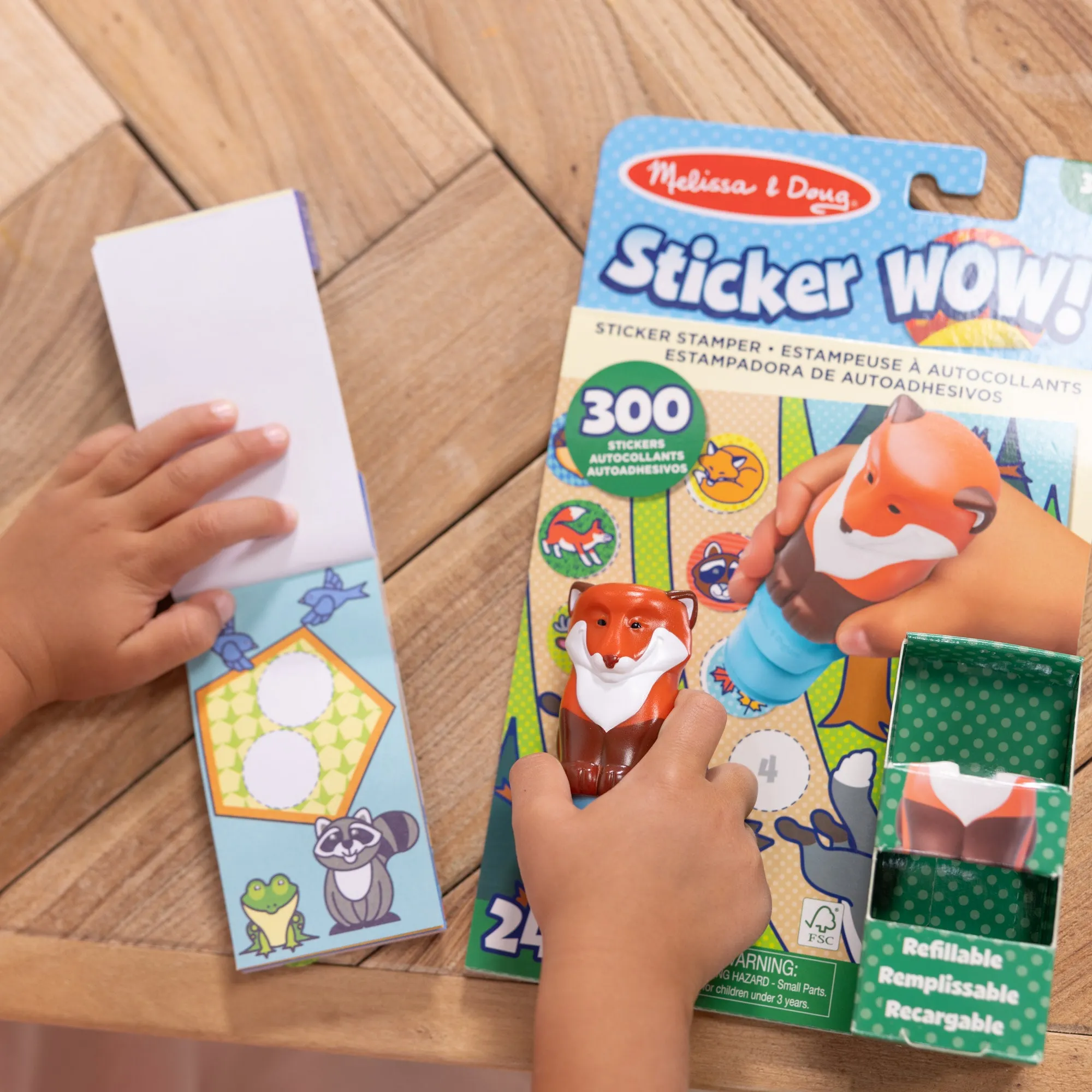 Sticker WOW!™ Fox Bundle: Activity Pad & Sticker Stamper   Mini Activity Pad and 200 Refill Stickers