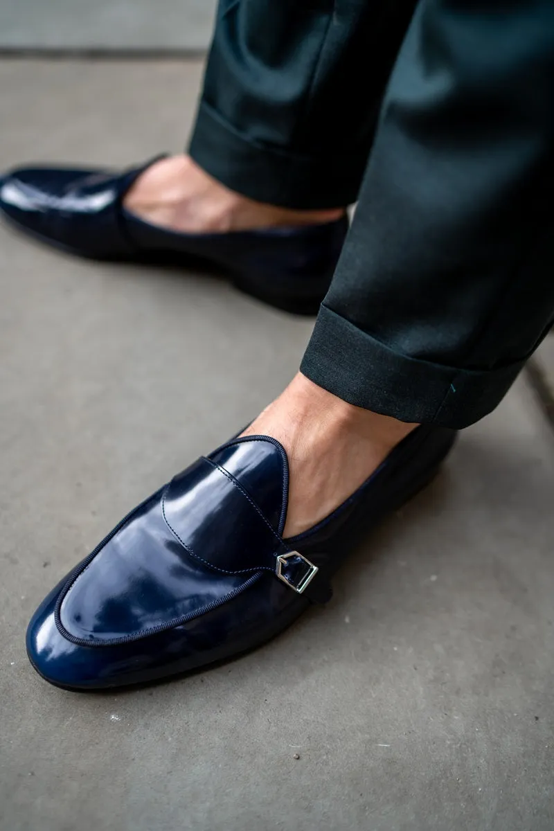 TANGERINE 15.1 BRUSHED NAVY BELGIAN LOAFERS